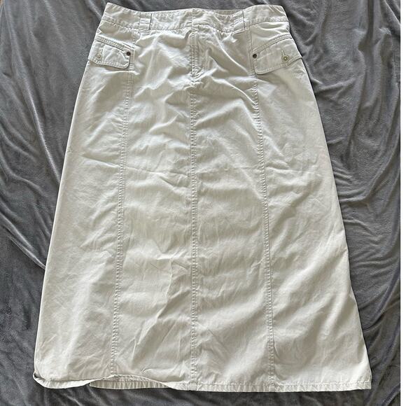Eddie Bauer Dresses & Skirts - Vintage EDDIE BAUER Womens Skirt Khaki Canvas Maxi Casual Neutral Bohemian | 14